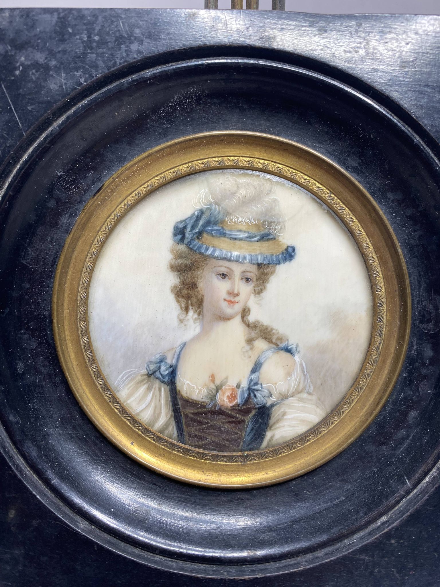 Small 19th century frame, portrait of Madame de Montferrand, late 18th century style