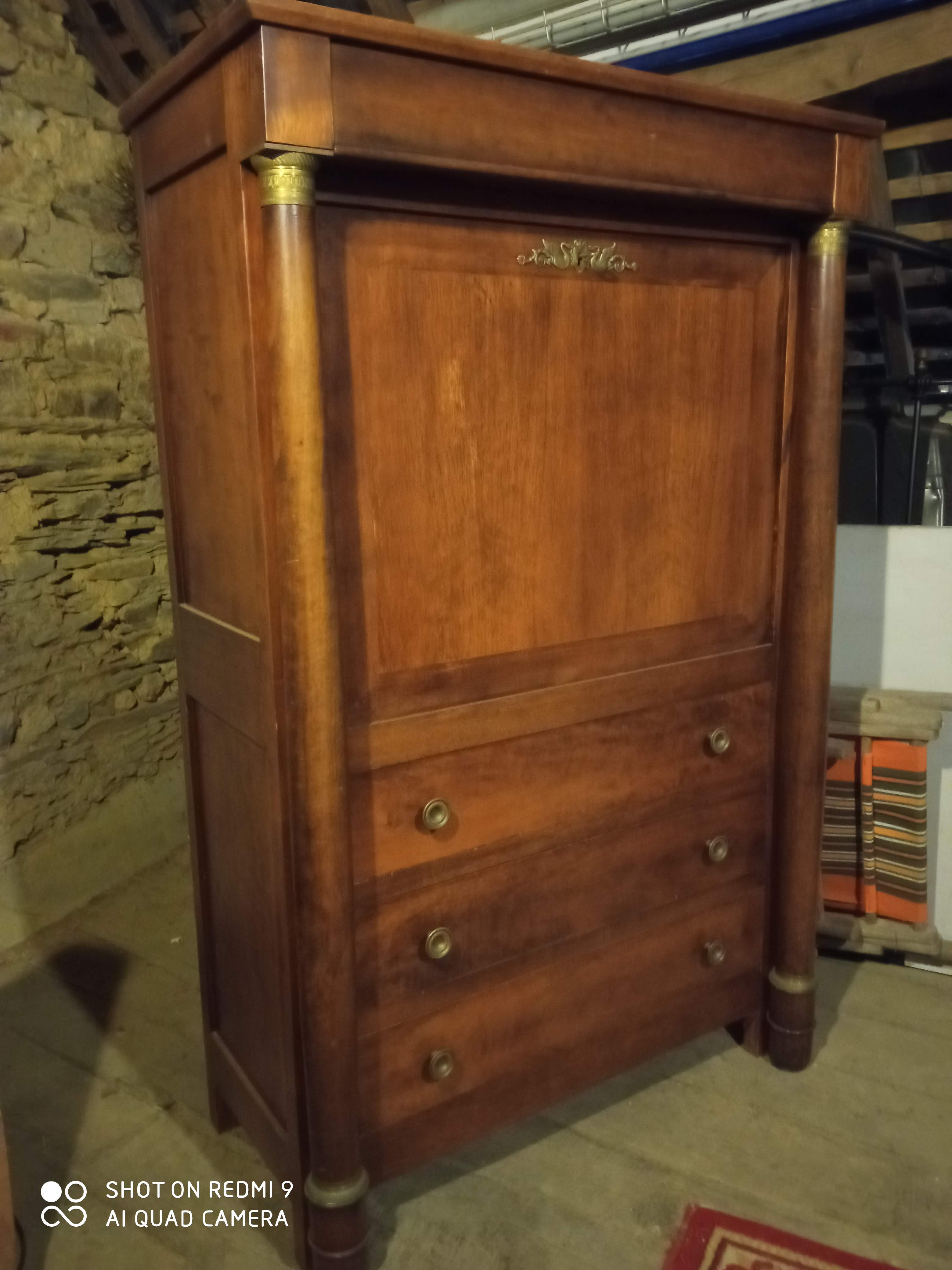 Former secretary empire in walnut