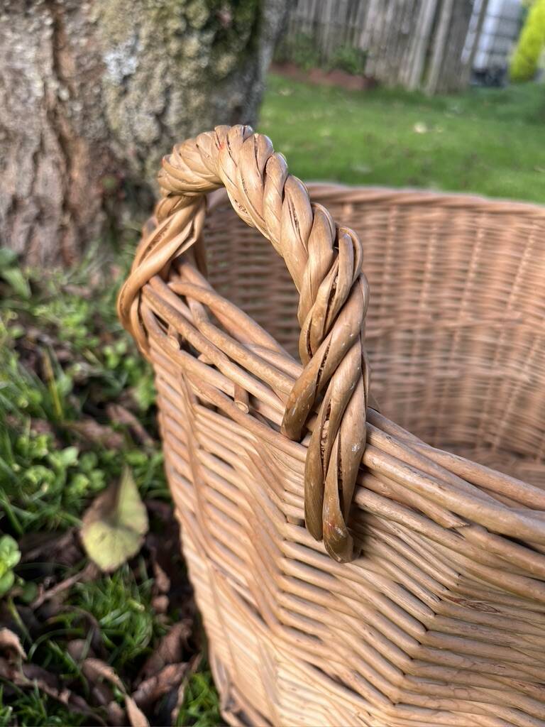 Wicker basket with handles