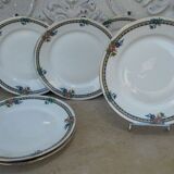 6 old porcelain dessert plates Art Deco Pierre Guez Marseille