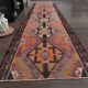 1970s Turkish Oushak Handmade Wool Cotton Orange Runner Rug 90x400