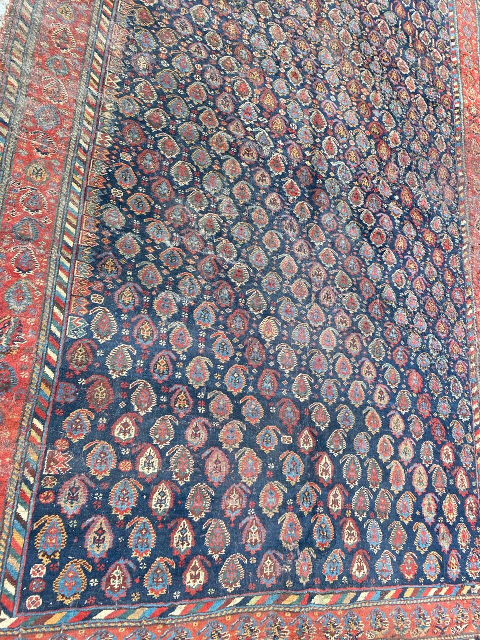 Pretty old Persian carpet of ghashghai handmade 177x328 cm