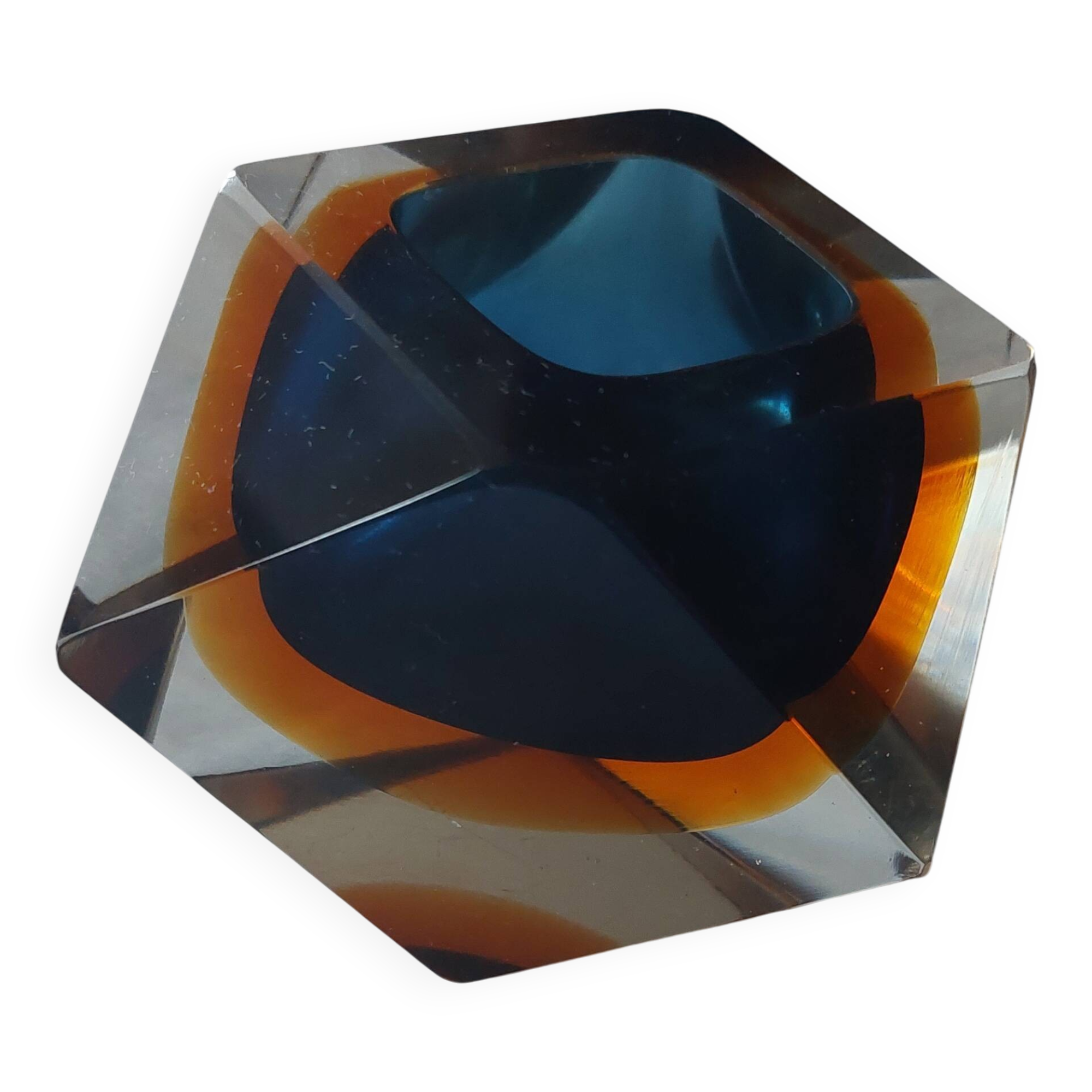 Diamond-shaped ashtray by Flavio Poli