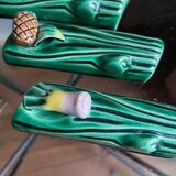 Vintage Vallauris vegetable and fruit knife holders