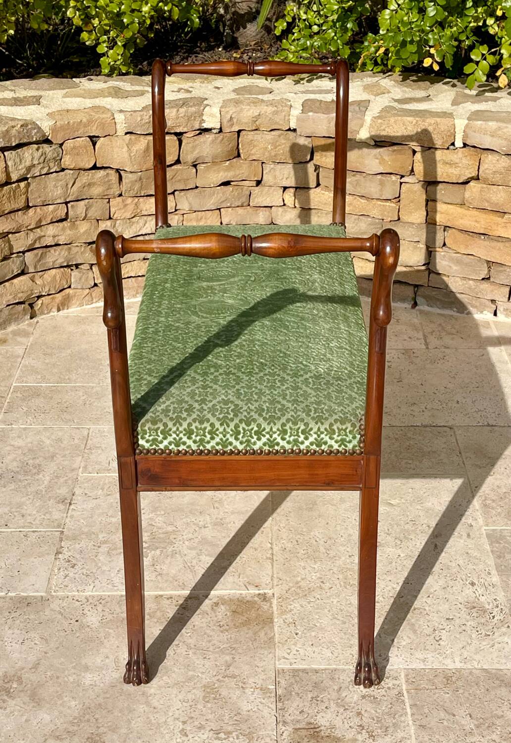 Empire Style Mahogany Swan Neck Bench