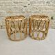 Paire de tabourets en rotin, vers 1960