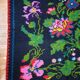 Handwoven summerish floral rug, black background with colorful delicate flowers 152x238cm