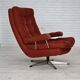 Fauteuil pivotant suédois des années 1970 par Ulferts Sweden, velours de mobilier.