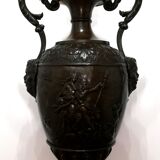 Lamp foot in patinated bronze medal