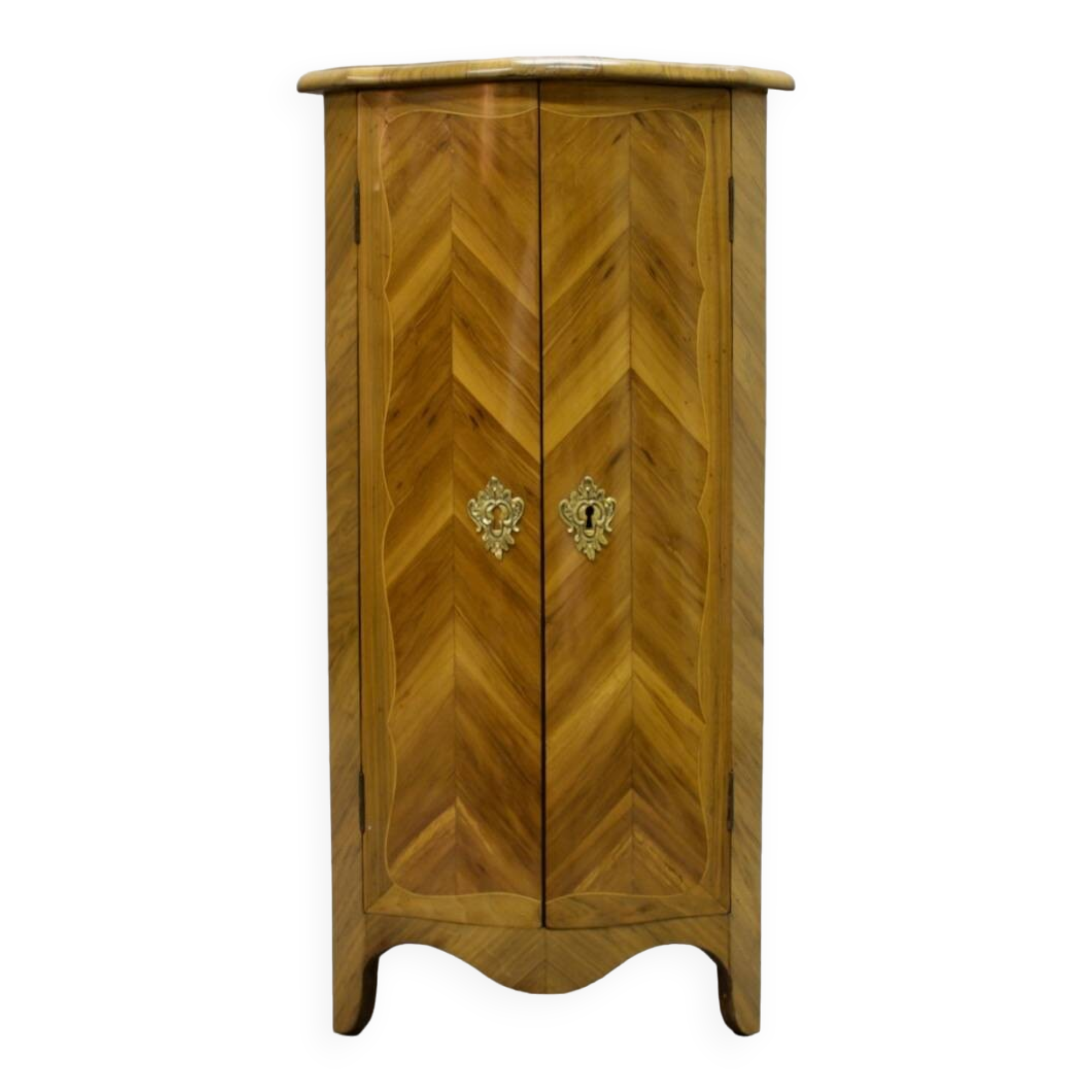 Small 18th century marquetry corner cabinet