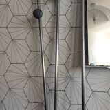 Vintage aluminum wall coat rack.