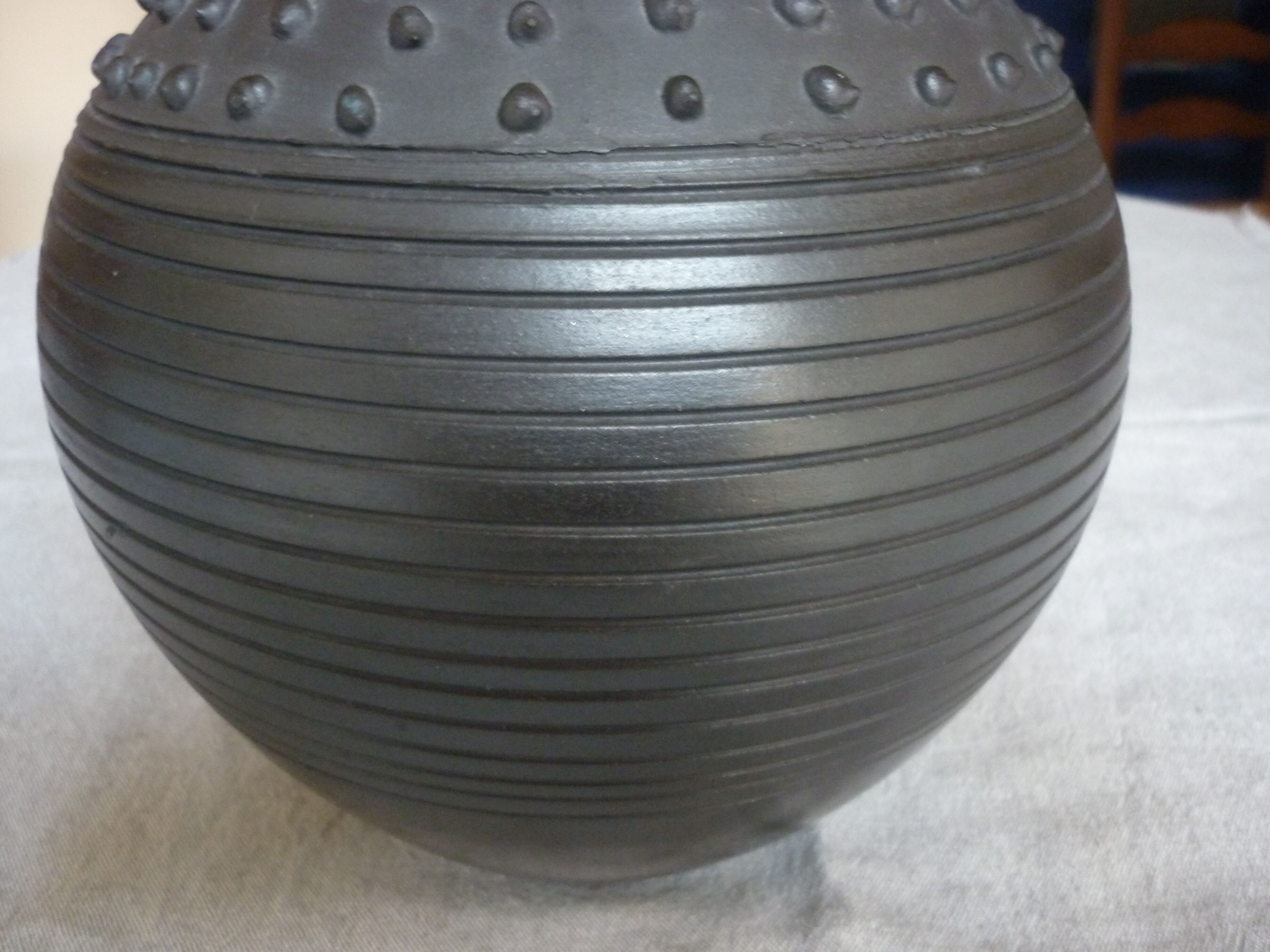 Romania black vintage ceramic vase