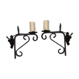 2 wall light fer forge