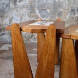 Set of 3 nesting tables by Guillerme and Chambron, France, 1960s