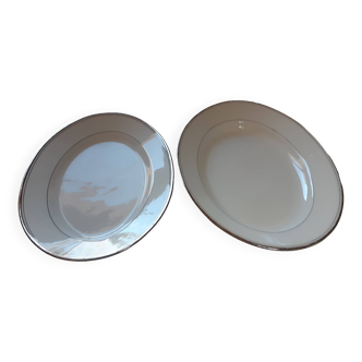 Two oval earthenware dishes