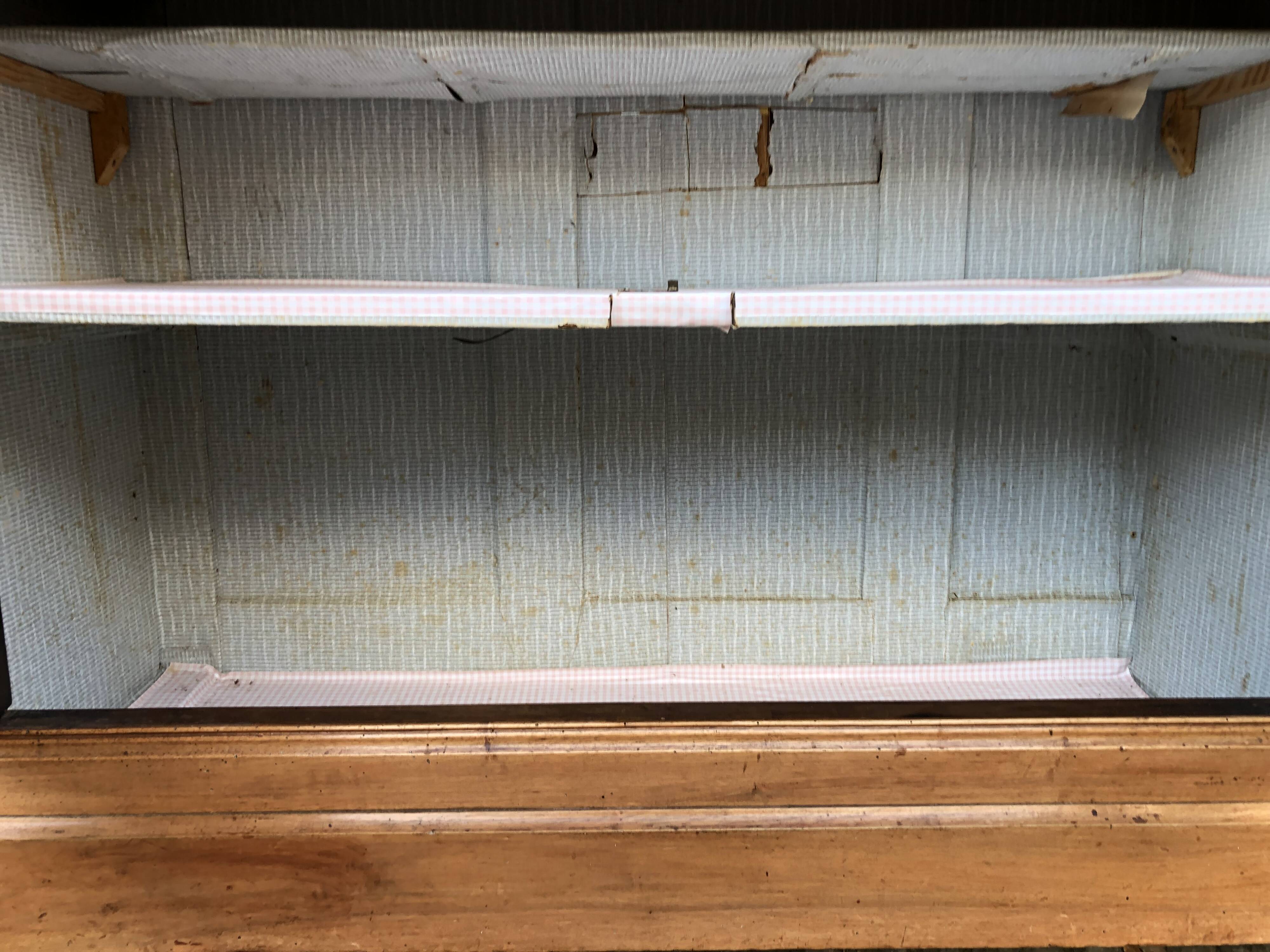 Louis Philippe style sideboard in solid walnut with 3 doors and 1 pull-out shelf.