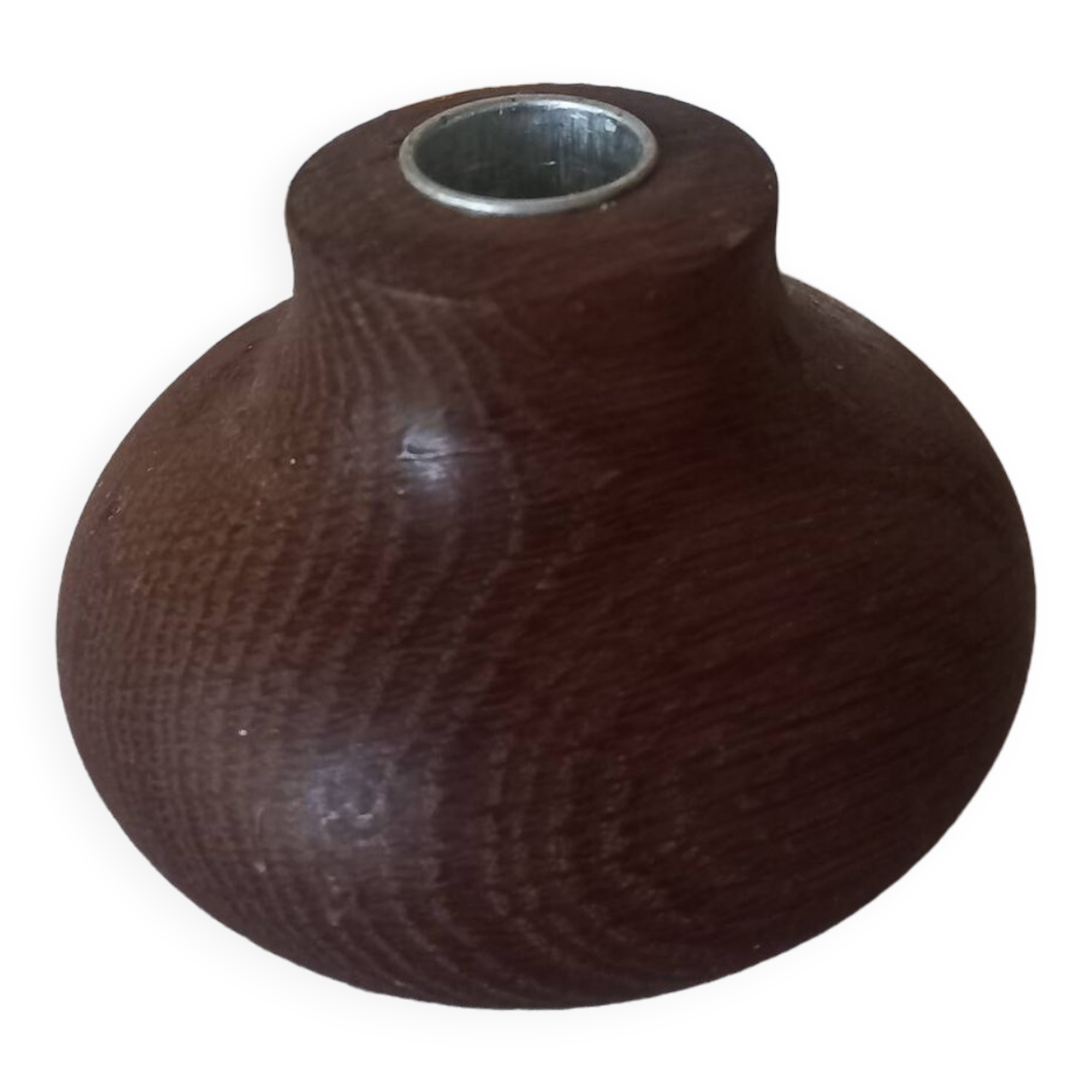 Ball shaped wooden candle holder