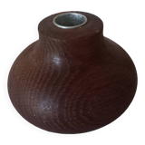 Ball shaped wooden candle holder
