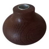 Ball shaped wooden candle holder