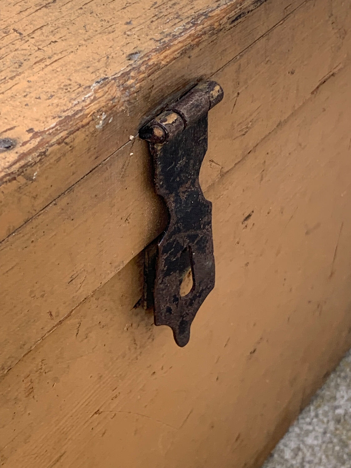Wooden chest yellow patina