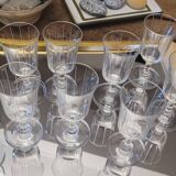 Set de 10 verres ciselés 60's