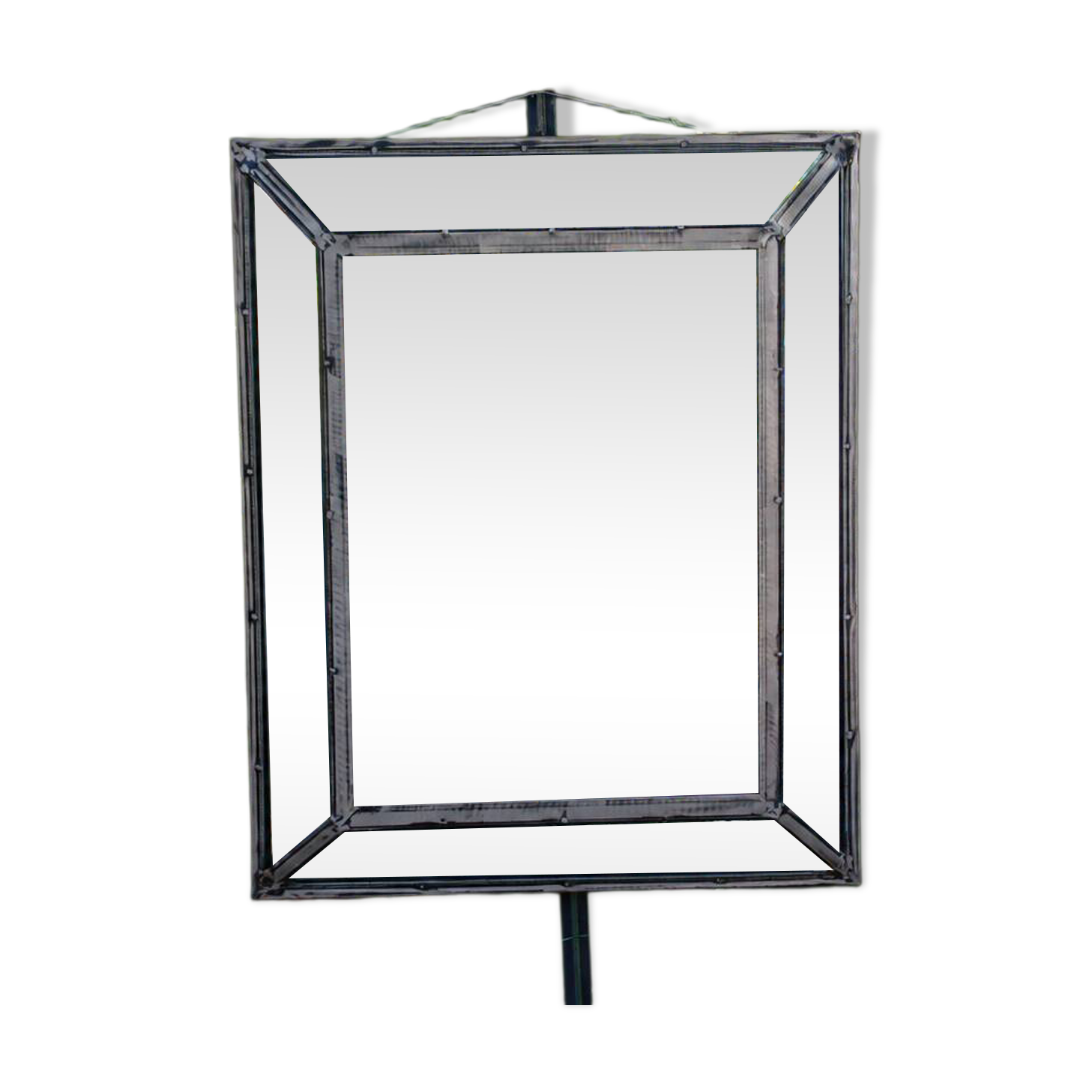 Miroir vintage en métal à parcloses – 5 glaces biseautées
