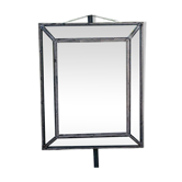 Vintage metal mirror with parcloses – 5 bevelled mirrors