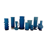 German glass vases by Karl Friedrich, 1960s, set of 11.