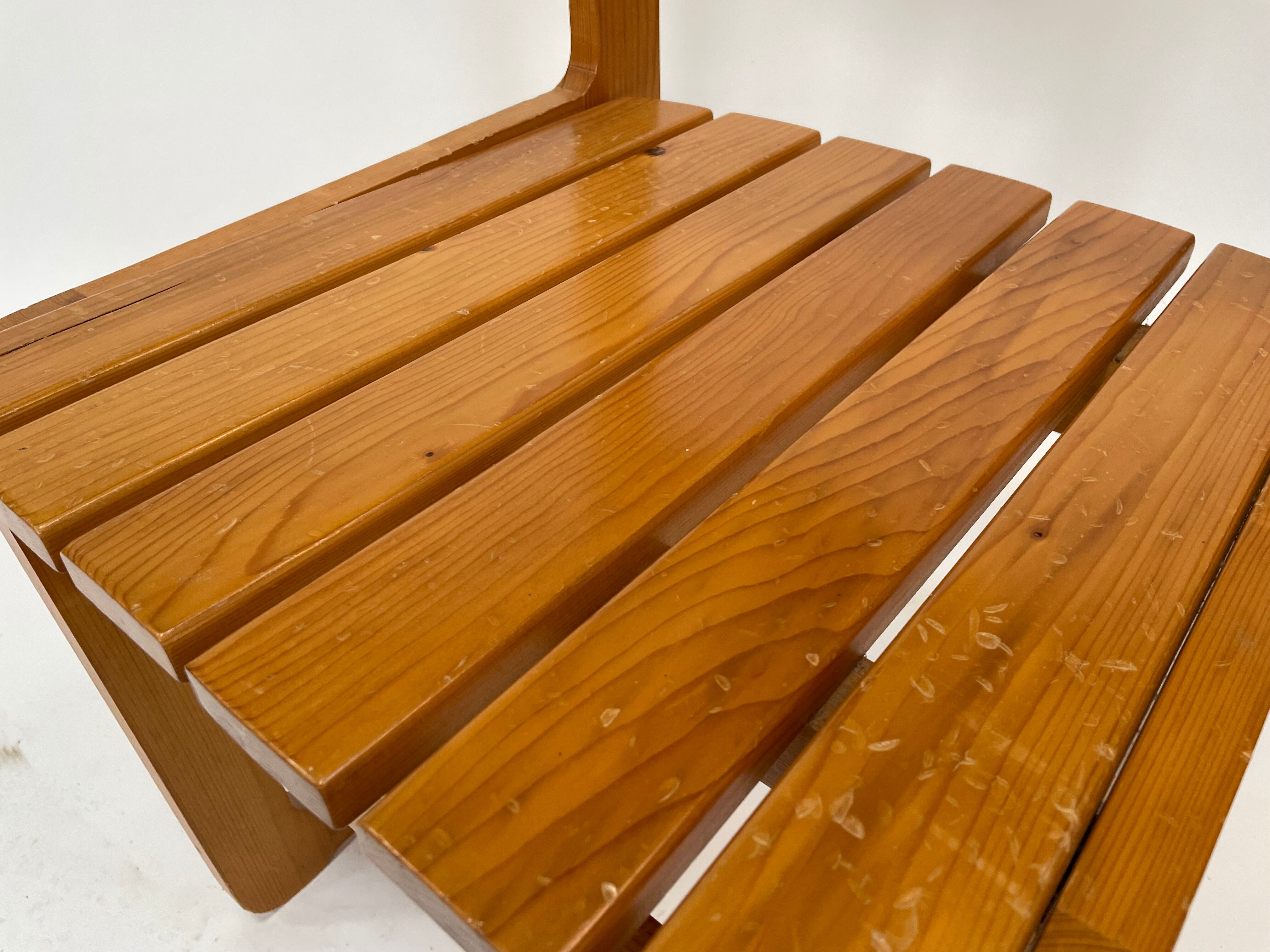 Vintage Pinewood dining chair 70's minimalist design