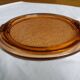 salmon-colored rosaline glass tray or dish