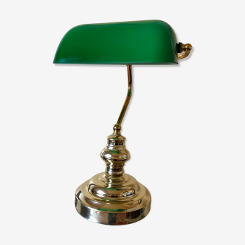 Notary lamp, banker in green opaline