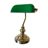 Lampe de notaire banquier en opaline verte