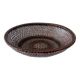 Japanese oval basket in negoro lacquered basketry (red lacquer on black background)