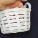Set of Woven White Mediterranean Ceramics Basket + Bowl