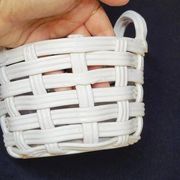 Lot de céramique tressée blanche méditerranéenne panier + coupelle