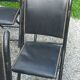 Set of 6 folding chairs, 70s design, 3 leather, 3 moleskin
