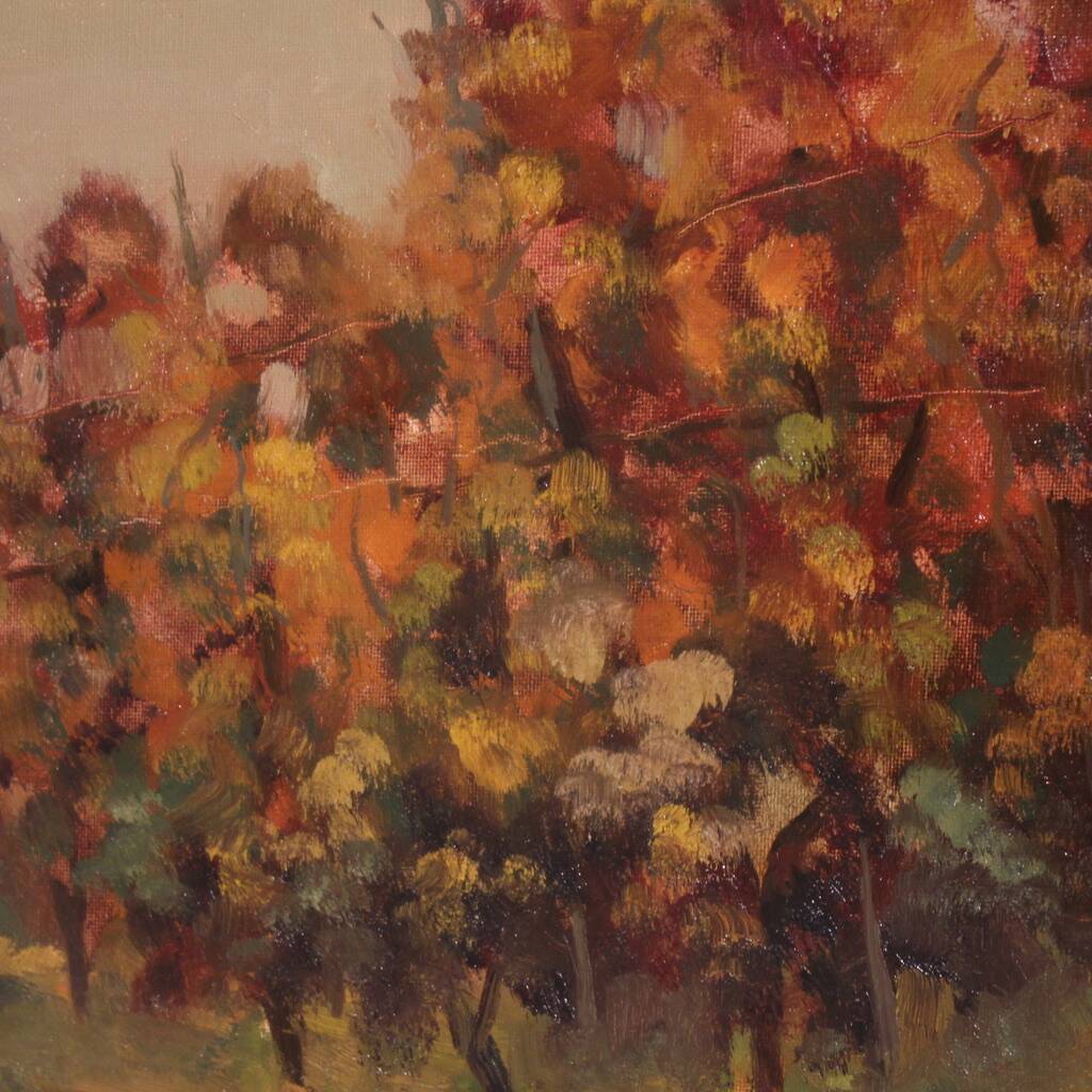 20th-century Italian landscape painting The Vineyard in Druento
