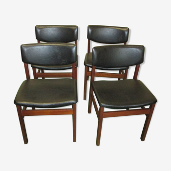 Série de 4 chaises en teck