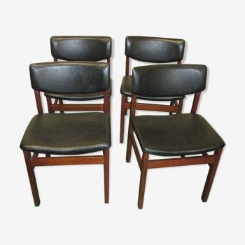 Series of 4 teak chairs