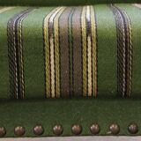 1960s vintage mid-century lounge chair, dark stained oak style of Viggo Boesen