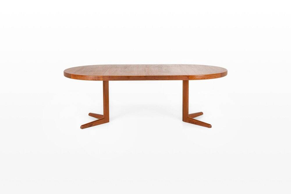 Round extendable teak dining table by Bramin, 1960s