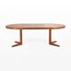 Round extendable teak dining table by Bramin, 1960s