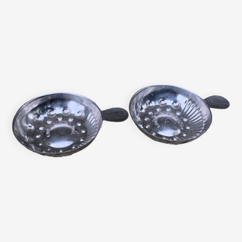 Lot de 2 tastevin Caveau Père Viricel en Inox