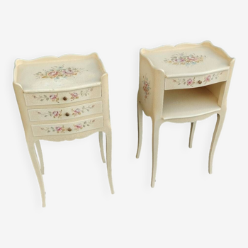Pair of old Louis XV style bedside tables