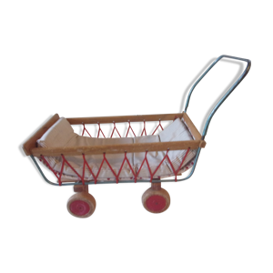 Landau de poupée en bois et métal