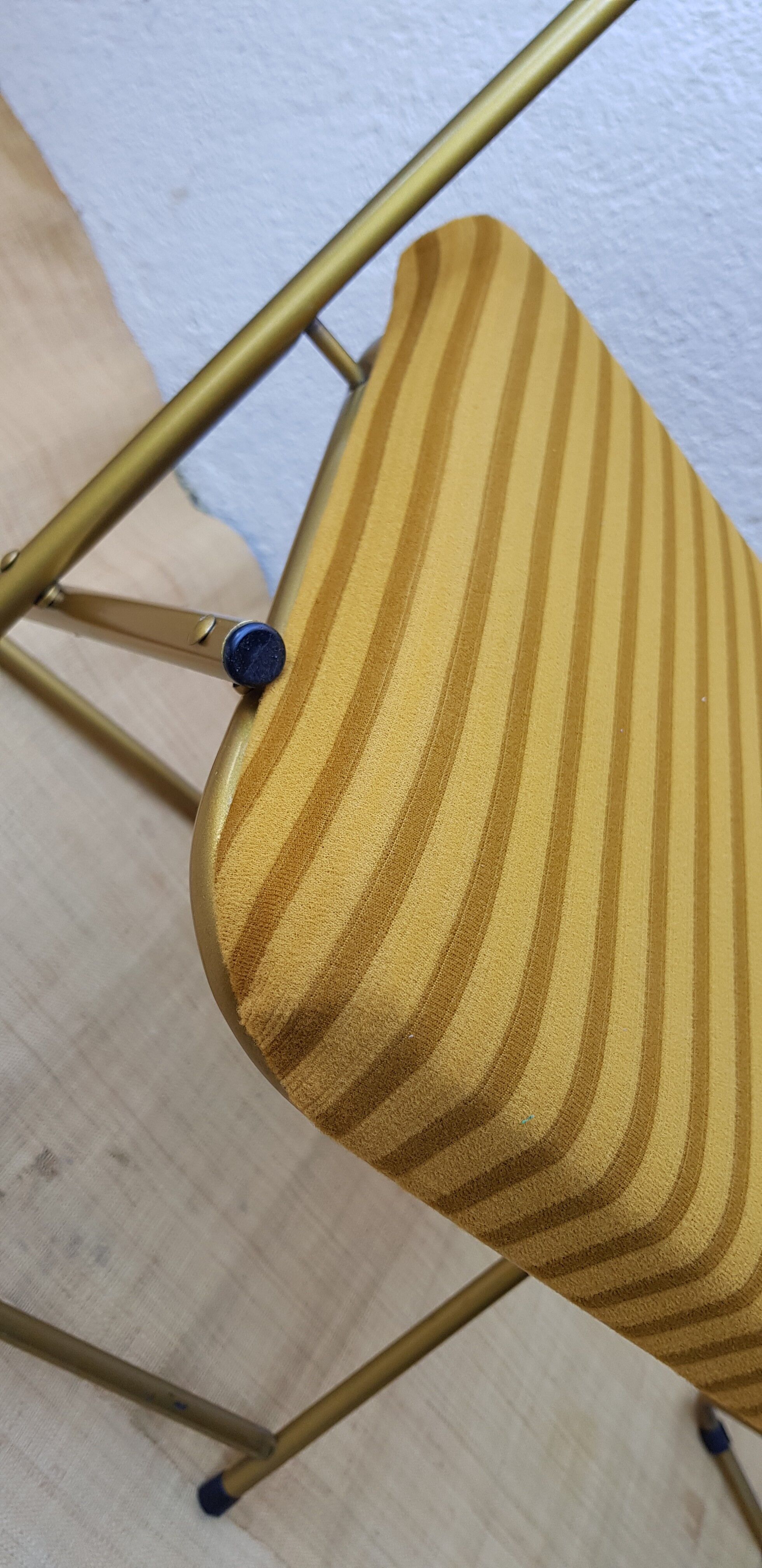 70's orange velvet folding chairs