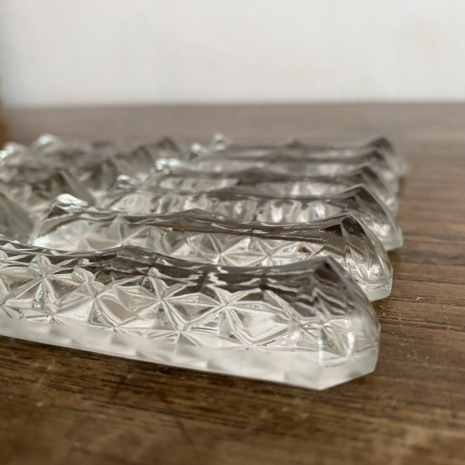 Moulded glass knife rest, 1950s-60s