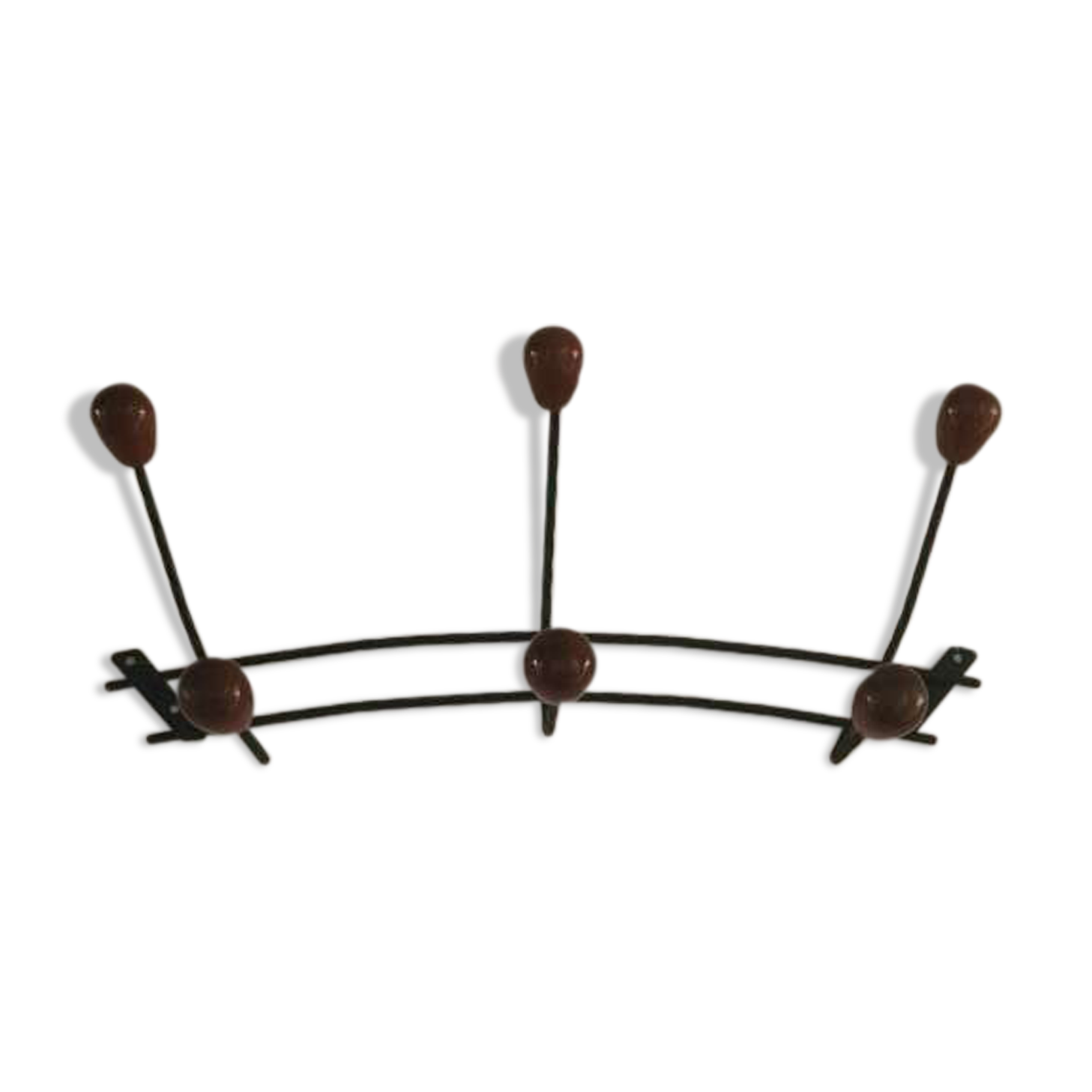 Wooden wrought iron hooks