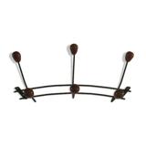 Wooden wrought iron hooks