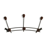 Wooden wrought iron hooks